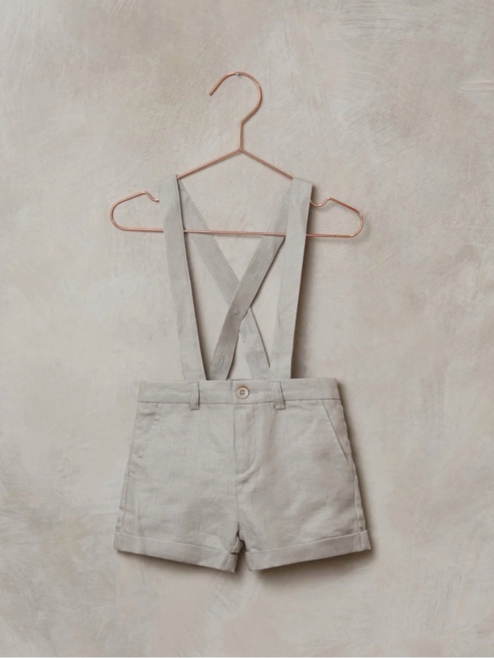 Rylee + Cru Suspender Shorts | Grey Ash | 2T